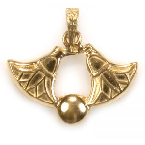 18K Gold 2 Lotus w/ a ball Pendent
