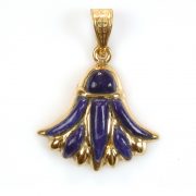 18K Gold Lotus with colored stone