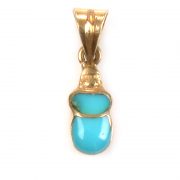18K Gold scarab with colored stones