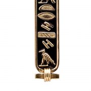 Solid 18K Gold Egyptian Cartouche with Black Enamel Background