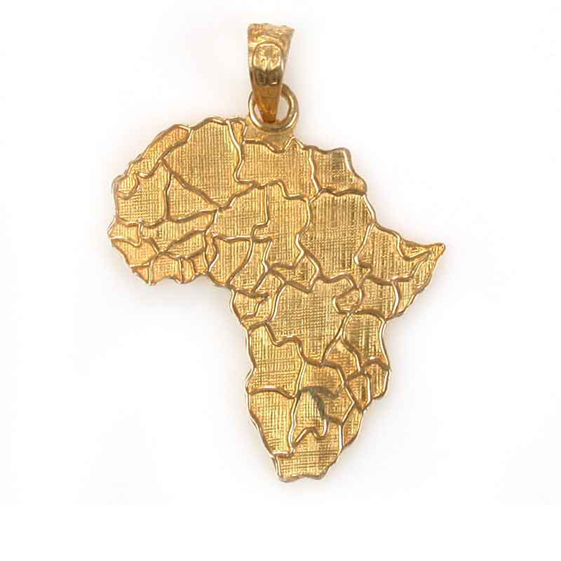 18K Gold Africa Map Pendant - Egypt7000