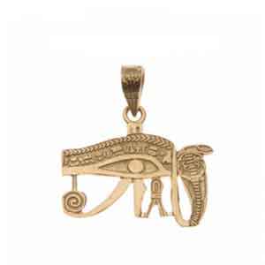 18K Gold Eye of Horus Pendant - Egyptian Gold Jewelry