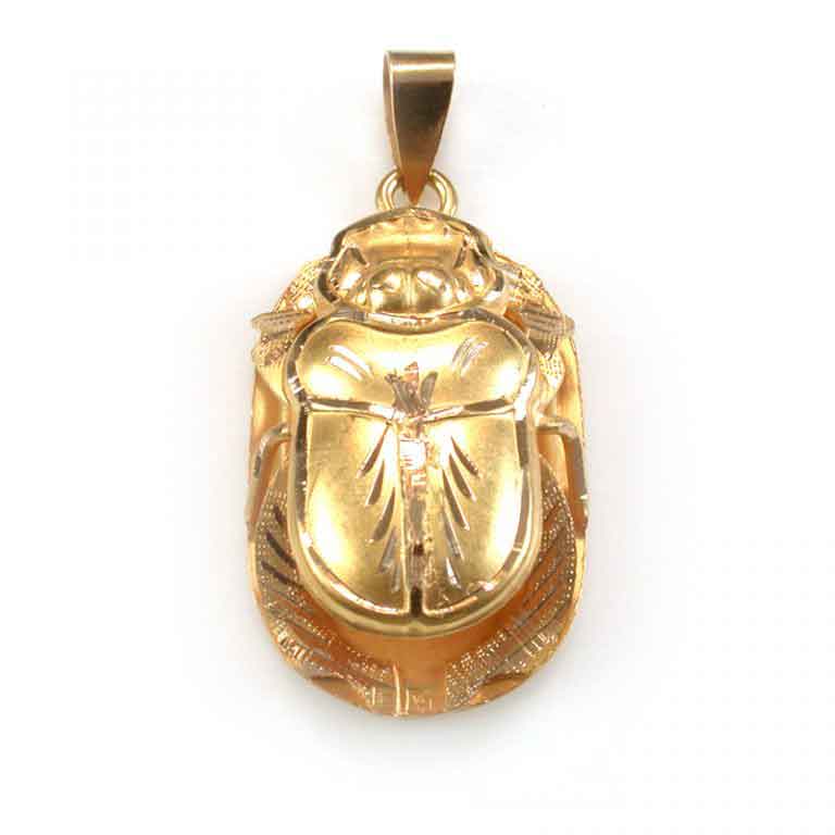 18K Gold Scarab Pendant - Egyptian jewelry - Egypt7000