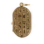 18K Gold Scarab with stone Pendant