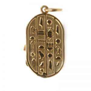 18K Gold Scarab with stone Pendant