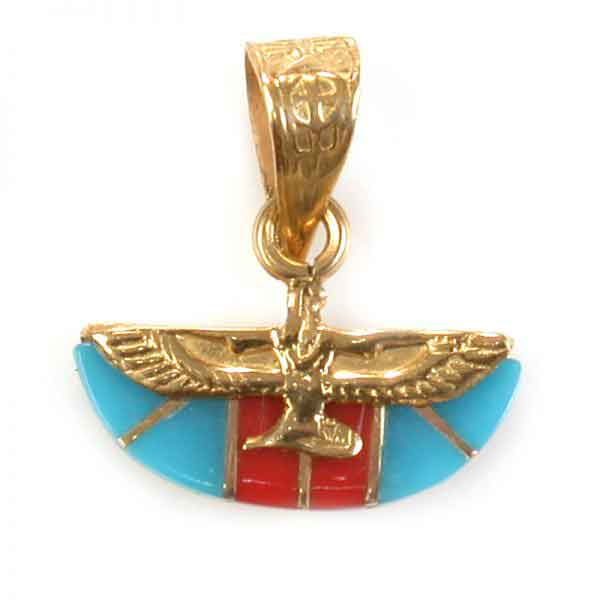 Beautiful Solid18K Gold Hand Made Egyptian Winged Queen Isis Pendant /Charm 