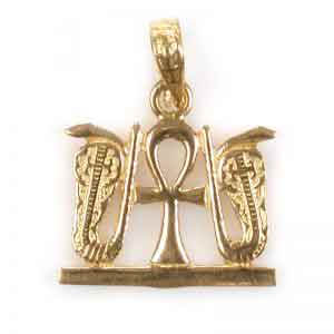 Egyptian Ankh with two Cobra 18K Gold
