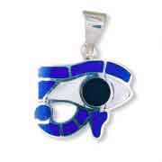 Egyptian Silver Eye of Horus with Colored stones
