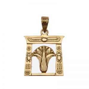 Lotus Flower in Temple 18K Gold Jewelry