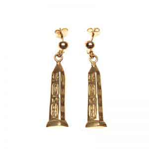 18K Gold Obelisk Earring