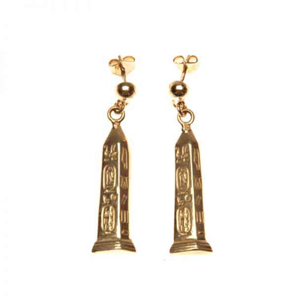 18K Gold Obelisk Earring