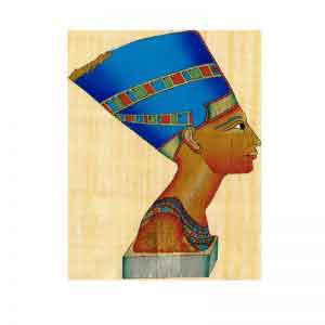 Bust of Nefertiti in Berlin Papyrus