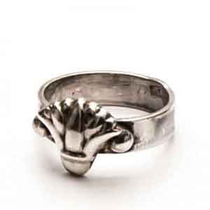 Lotus Flower sterling silver ring