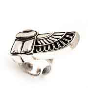 925 sterling silver winged Scarab ring
