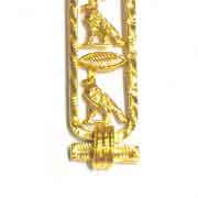 Egyptian Hollow 18K Gold cartouche with Diamond-cut edge