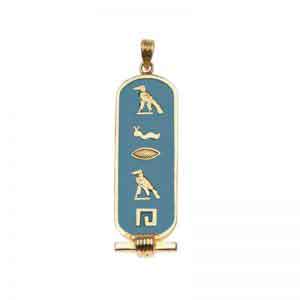 Egyptian Wide Cartouche with Enamel Background