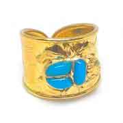 18K gold Scarab ring with stone