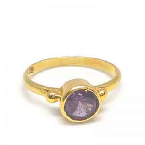 Alexandrite stone 18k gold ring jewelry