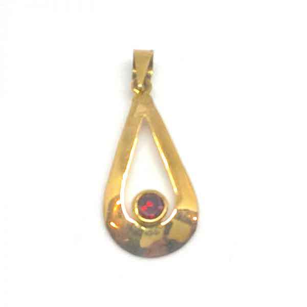 Sapphire stone in a teardrop 18K gold pendant