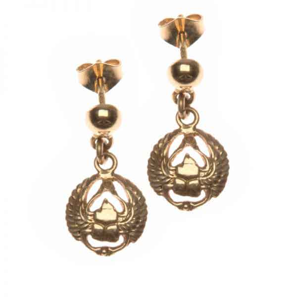 Scarab wings 18K gold earrings Egyptian collection