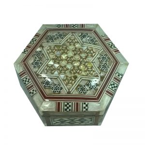 Medium Mother Of Pearl Hexagon Jewelry Box