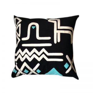 Contemporary Egyptian Khayameya ( Appliqué ) Throw Pillow Cover in traditional Nubian Motifs