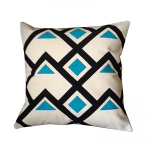 Contemporary Egyptian Khayameya ( Appliqué) Throw Pillow Cover inspired by traditional Geometric Nubian patterns