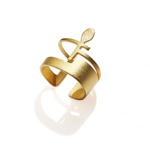 Ankh ring (18k gold plated finish)