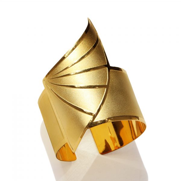Horus wing bracelet (mix matt _shiny 18k gold plated finish)_