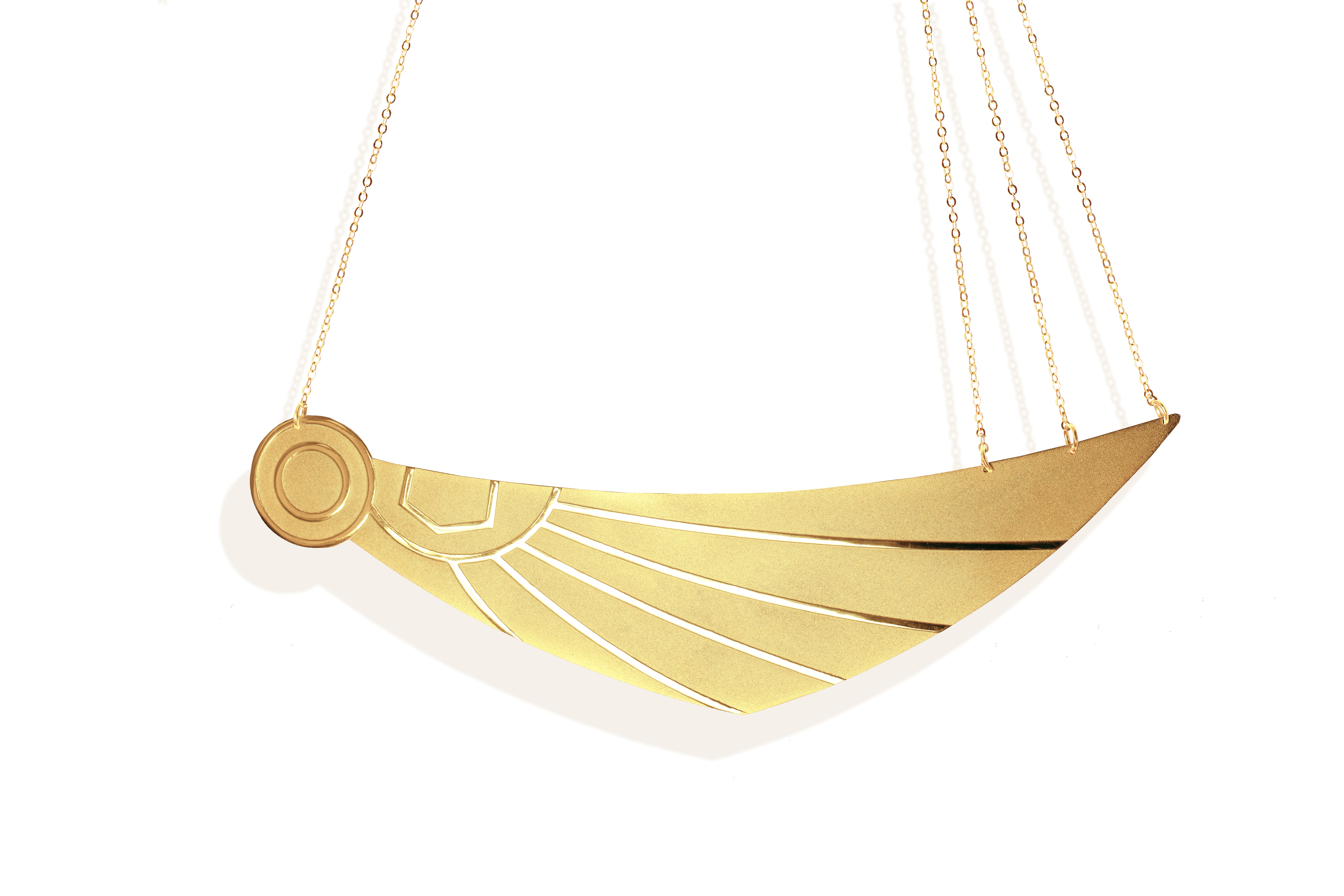 Horus wing necklace (mix matt _ shiny 18k gold plated finish )