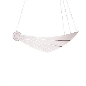 Horus wing necklace (mix matt _ shiny Platinum plated finish )