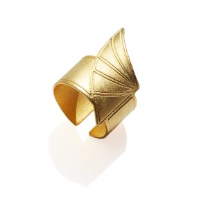 Horus wing ring (matt 18k gold plated finish)_