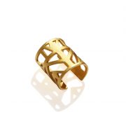 Lotus knuckle ring (18k gold plated finish)
