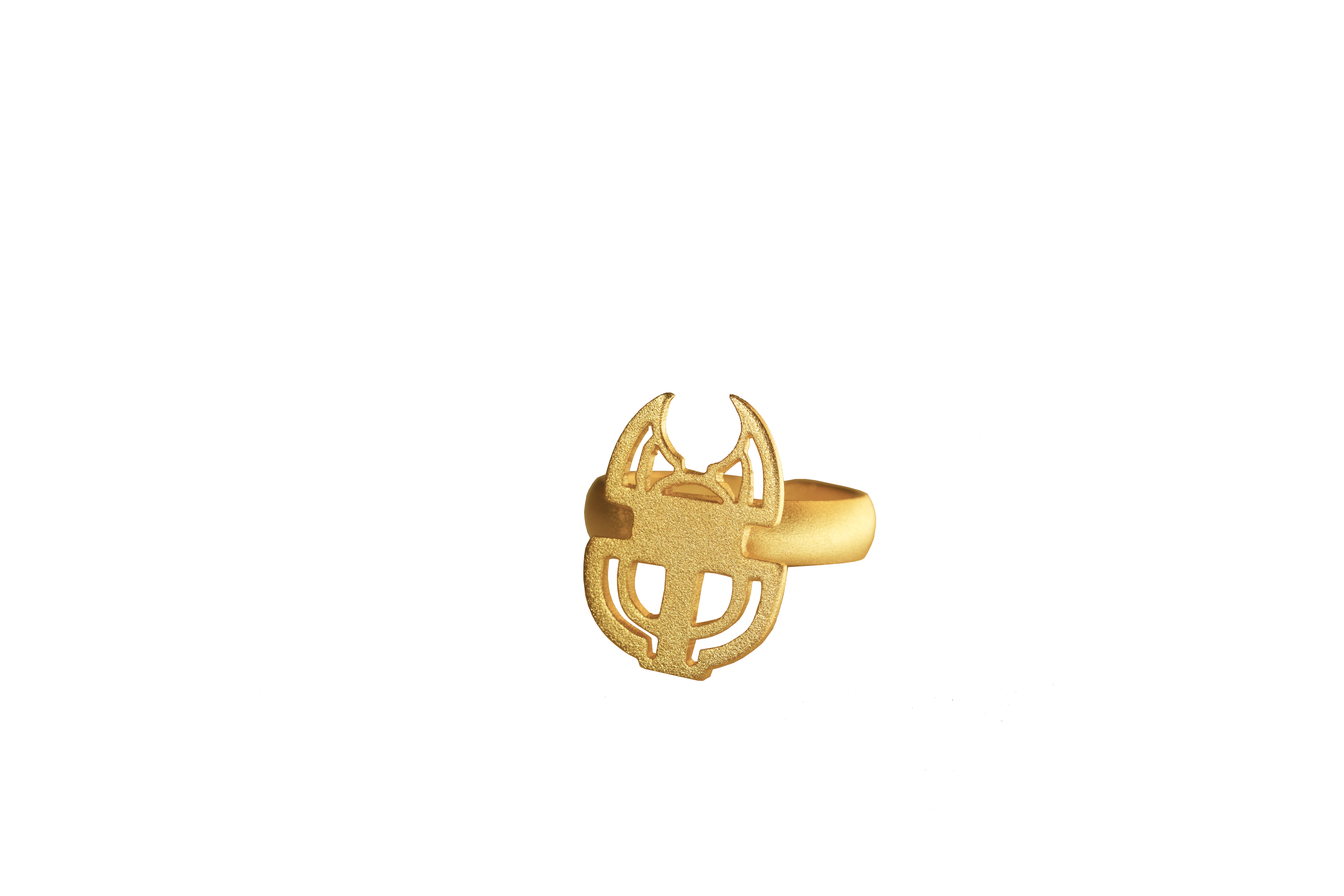 scarab ring (matt gold plated finish)